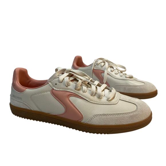 Skechers Retro Style Sneakers Cream Pink Low Top Casual Shoes‎ Size 10 - Picture 1 of 11